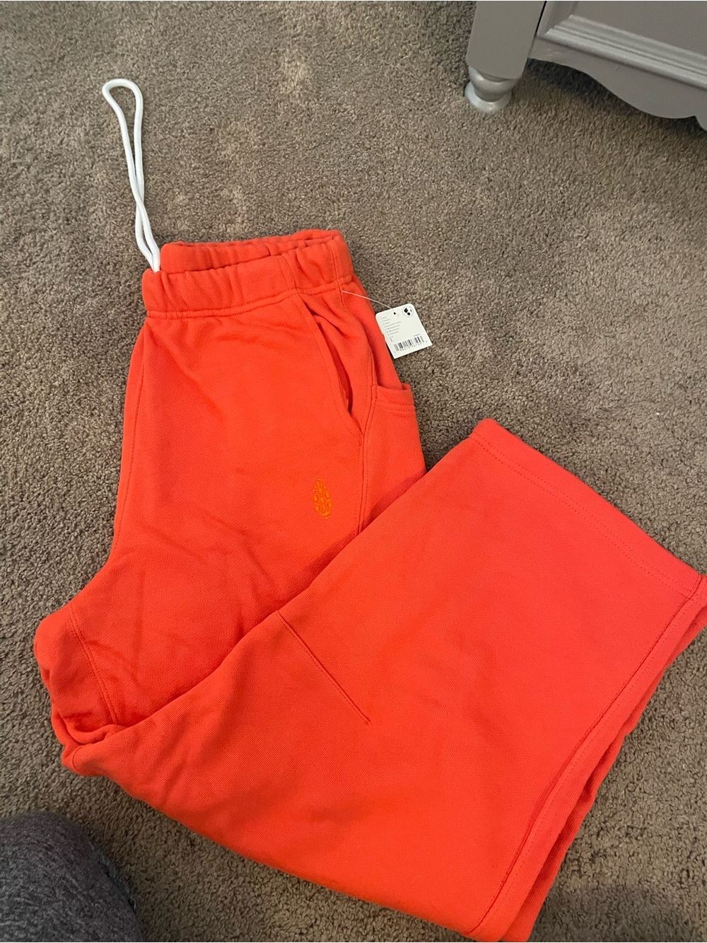 Womens Free People Movement cropped orange/red joggers